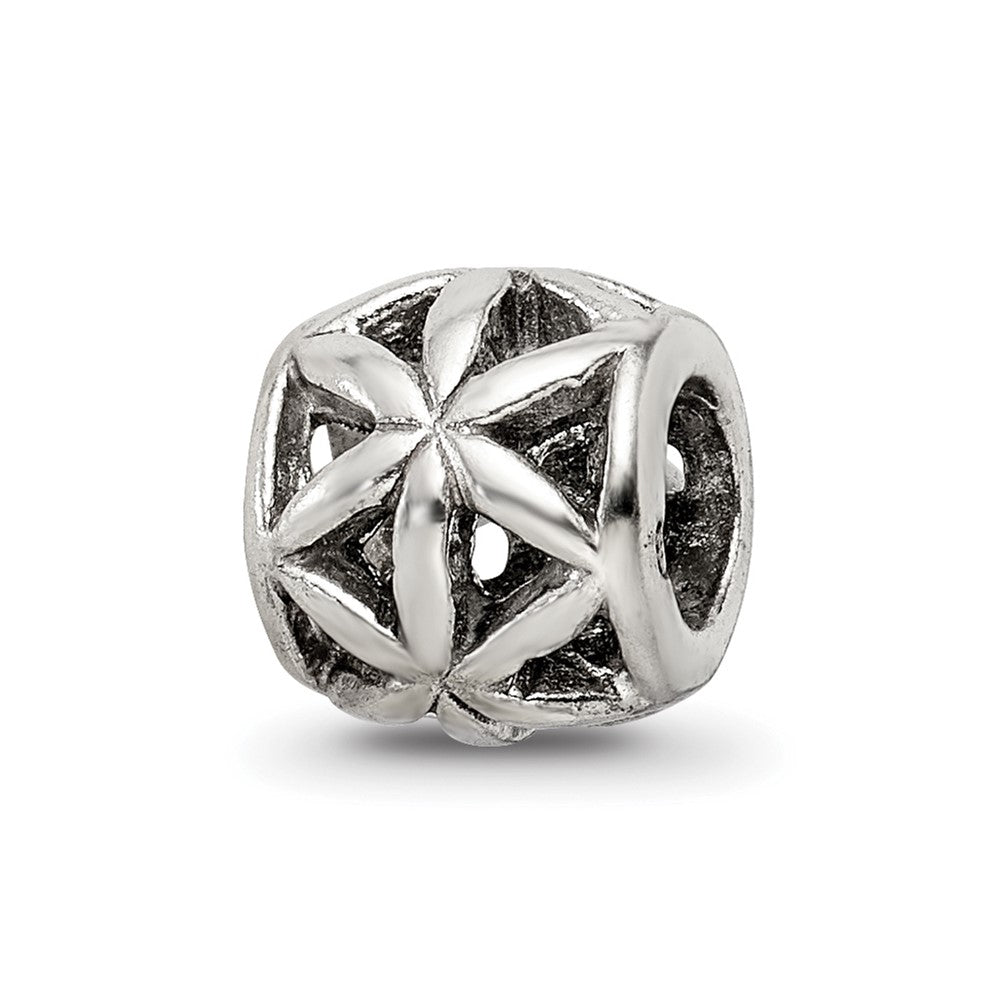 Sterling Silver Reflections Floral Cut Out Bali Bead