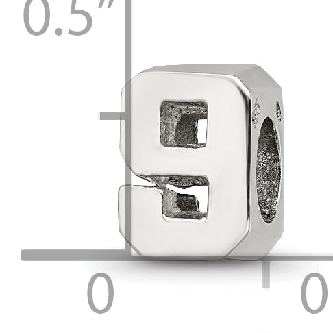Sterling Silver Reflections Number 9 Bead Size: 8.18MM X 6.36MM