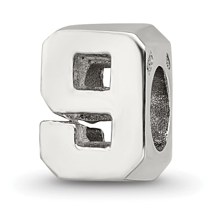 Sterling Silver Reflections Number 9 Bead Size: 8.18MM X 6.36MM