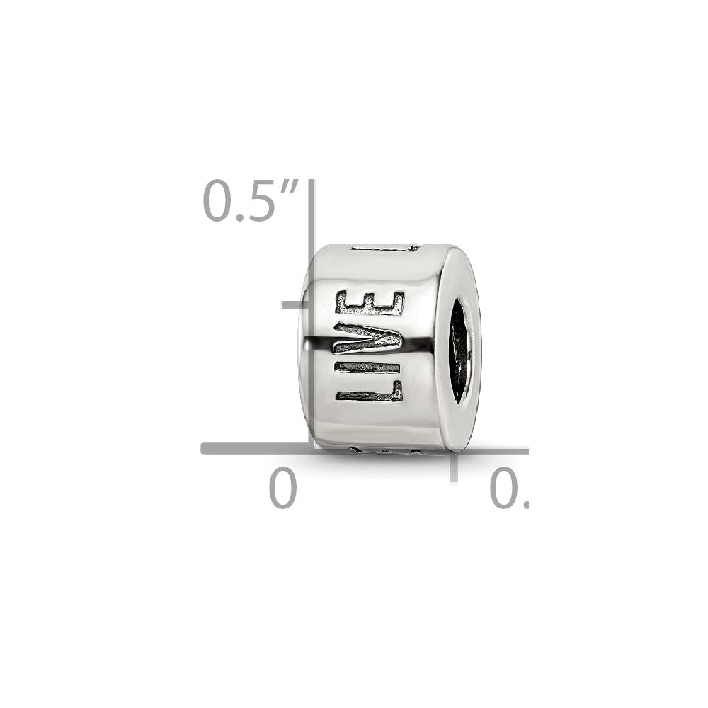 Sterling Silver Reflections Live Laugh Love Spacer Bead