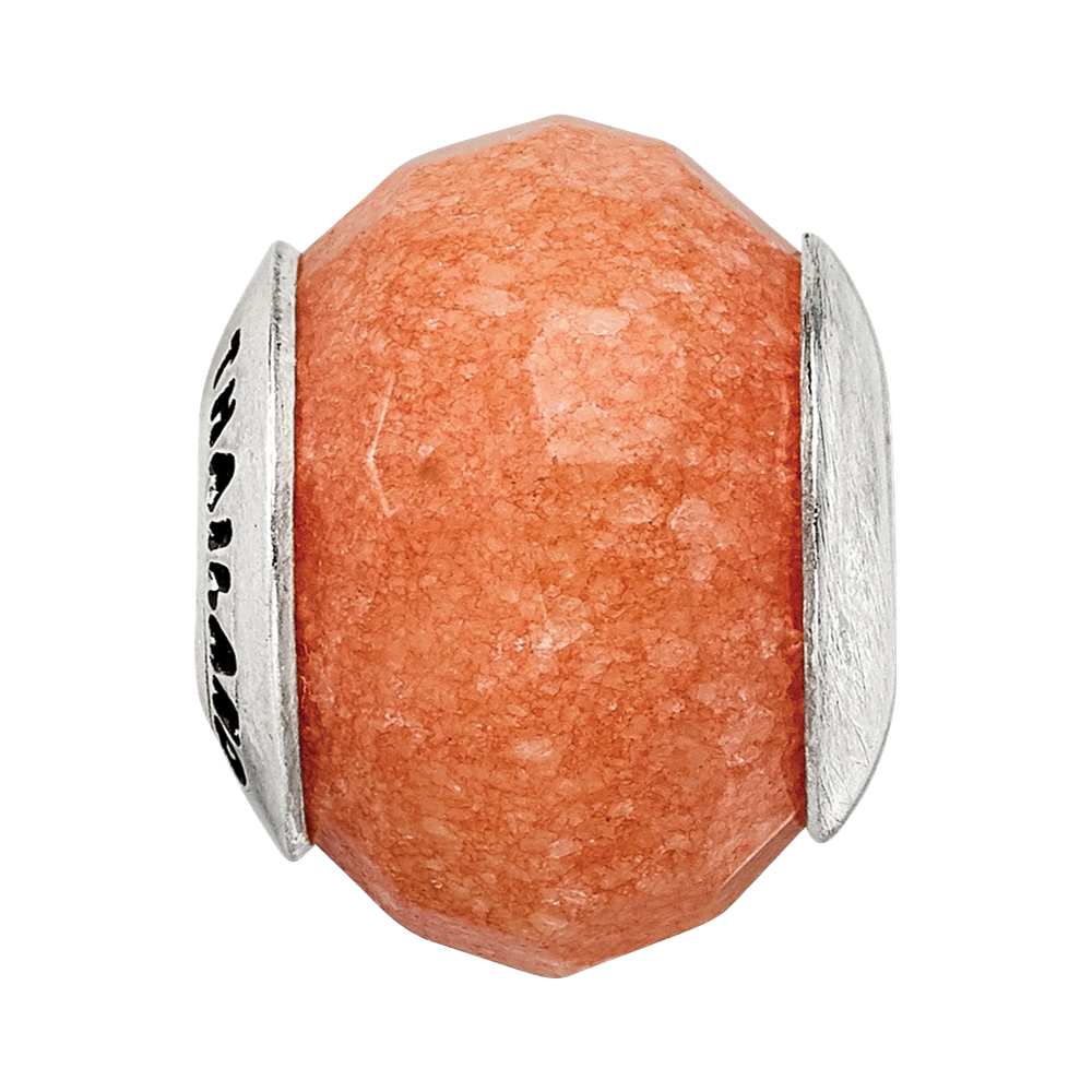 Sterling Silver Reflections Peach Quartz Stone Bead
