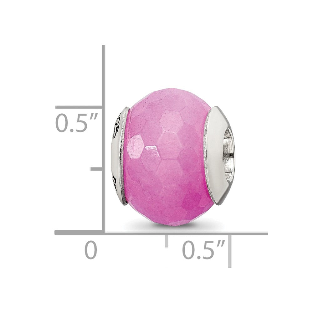 Sterling Silver Reflections Fuschia Quartz Stone Bead