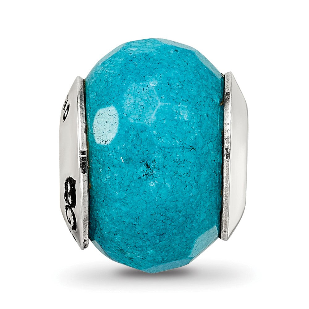 Sterling Silver Reflections Faceted Blue Quartz Stone Bead