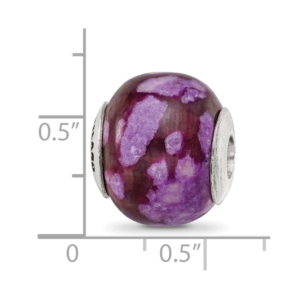 Sterling Silver Reflections Purple Magnesite Stone Bead