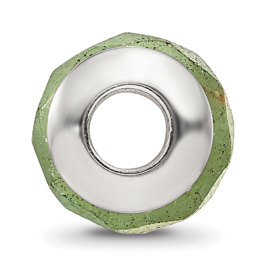 Sterling Silver Reflections Aventurine Stone Bead Size: 10.91MM X 7.27MM