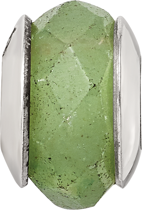 Sterling Silver Reflections Aventurine Stone Bead Size: 10.91MM X 7.27MM