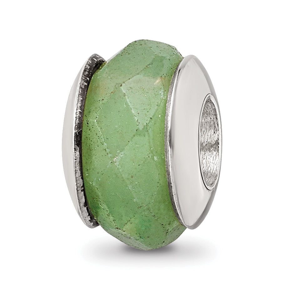 Sterling Silver Reflections Aventurine Stone Bead Size: 10.91MM X 7.27MM