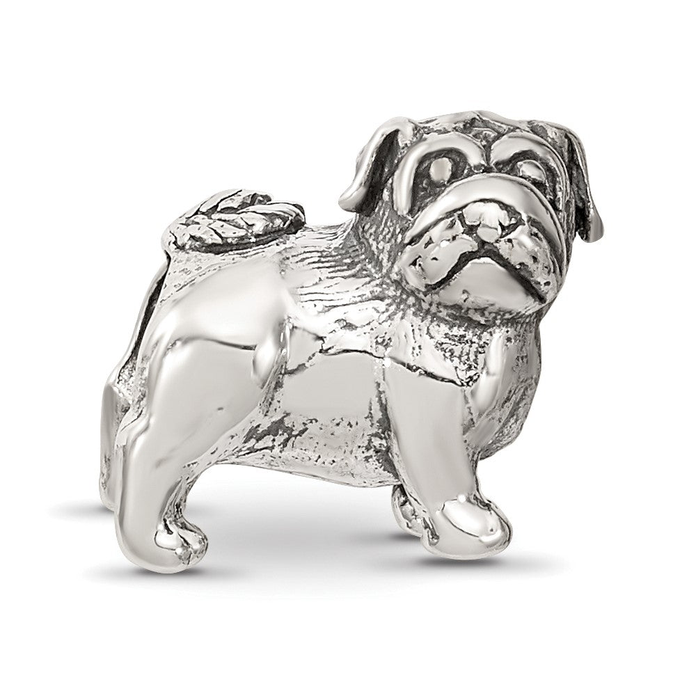 Sterling Silver Reflections Pug Bead