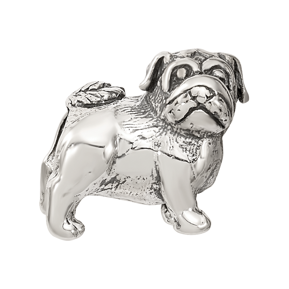 Sterling Silver Reflections Pug Bead