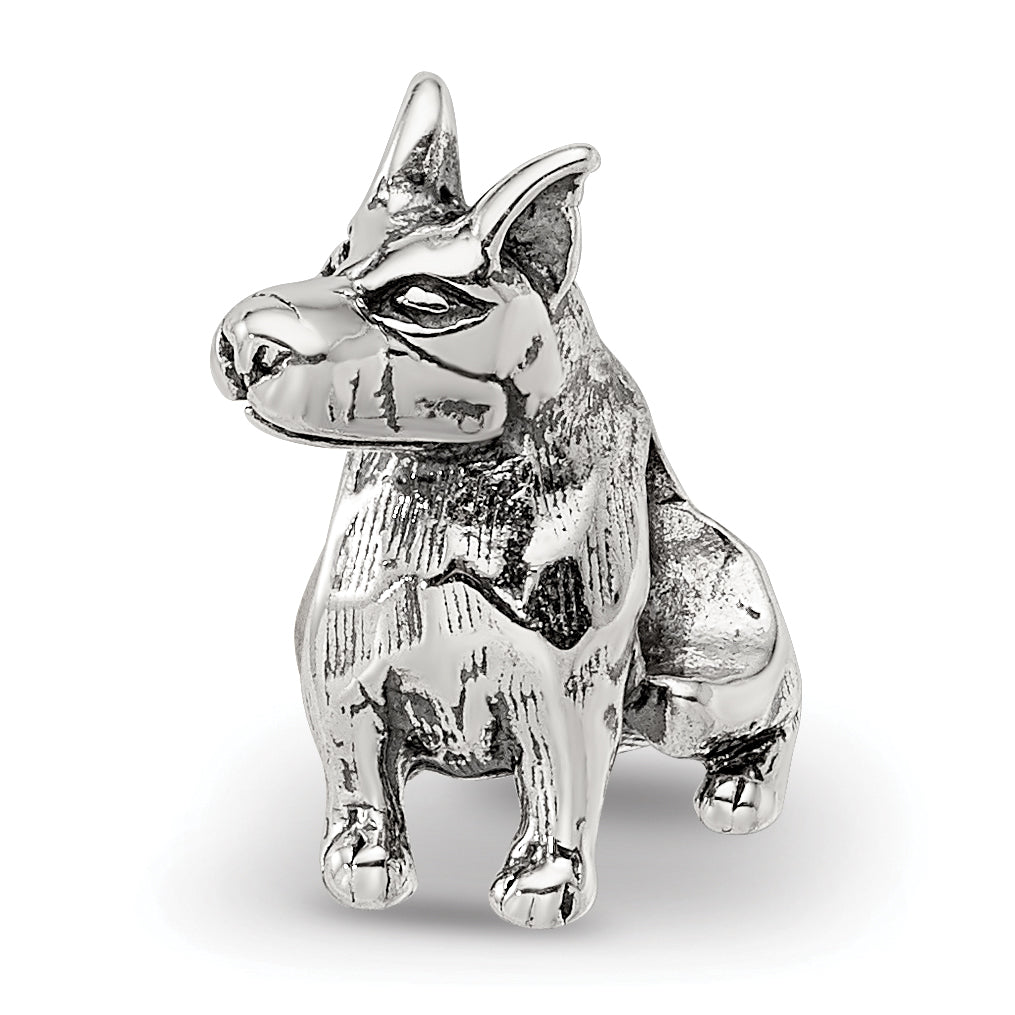 Sterling Silver Reflections Doberman Pinscher Bead Size: 13.64MM X 8.18MM