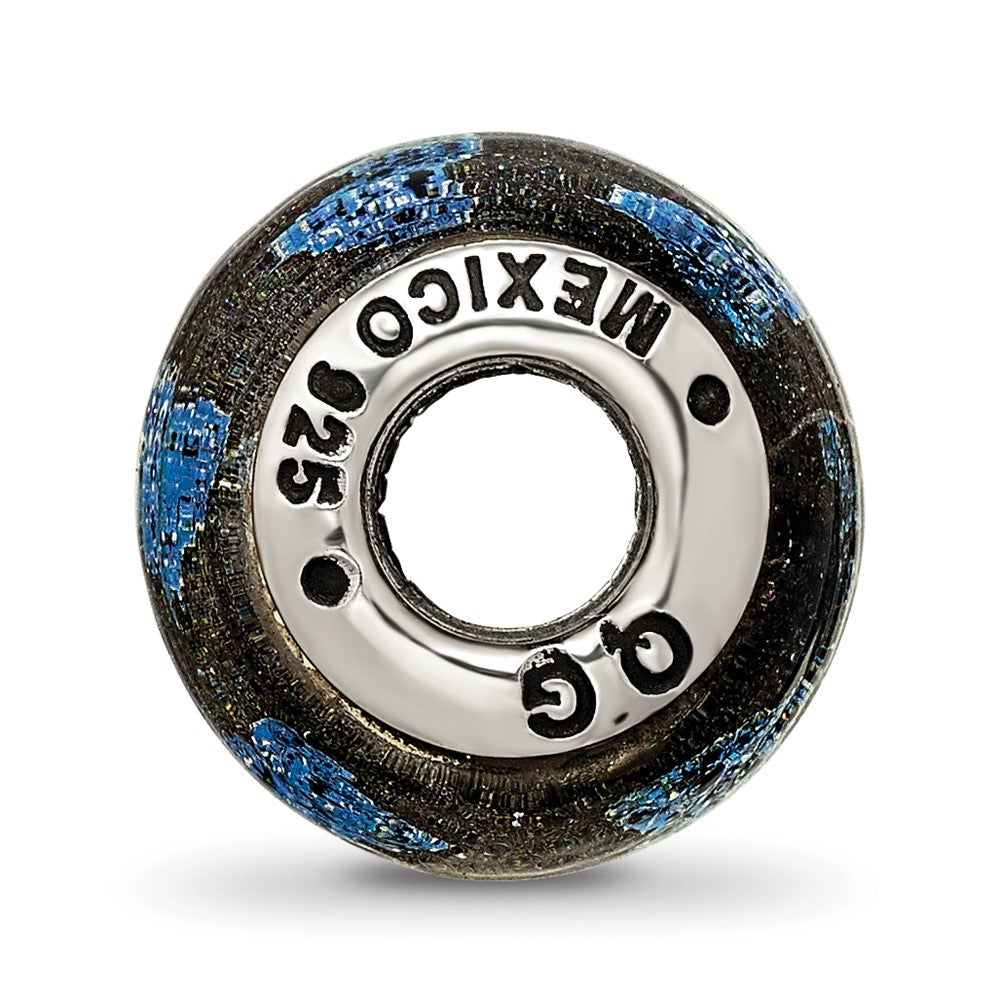 Sterling Silver Reflections Pink/Purple Hearts Dichroic Glass Bead