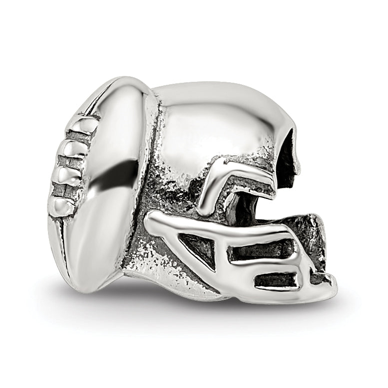 Sterling Silver Reflections Football Helmet Bead Size: 7.27MM X 9.09MM