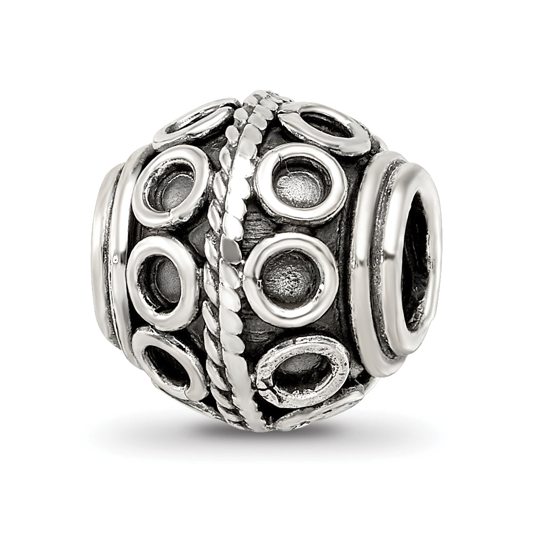 Sterling Silver Reflections Decorative Bali Bead Size: 10.91MM X 10MM