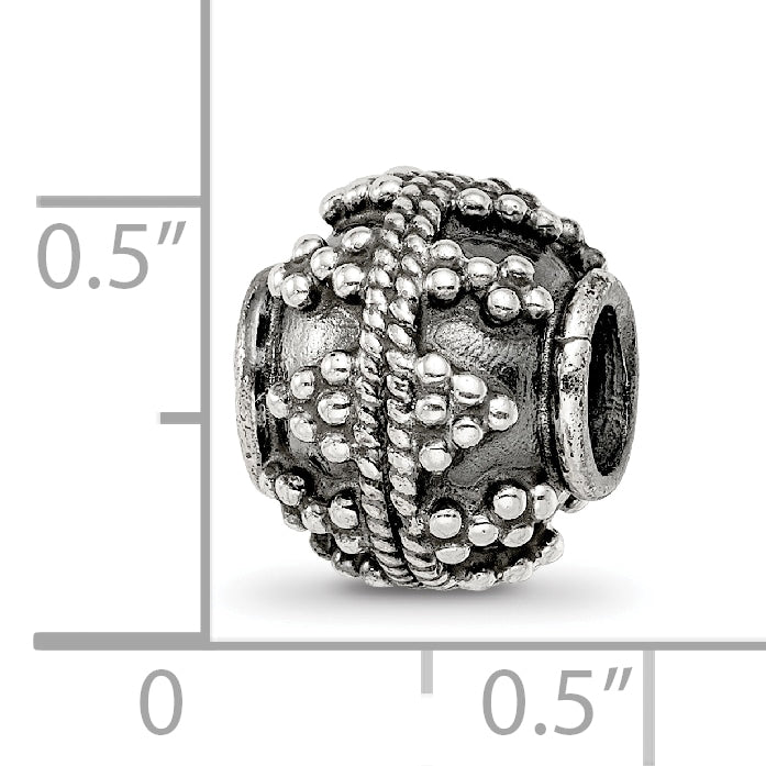 Sterling Silver Reflections Decorative Bali Bead Size: 10.91MM X 10MM