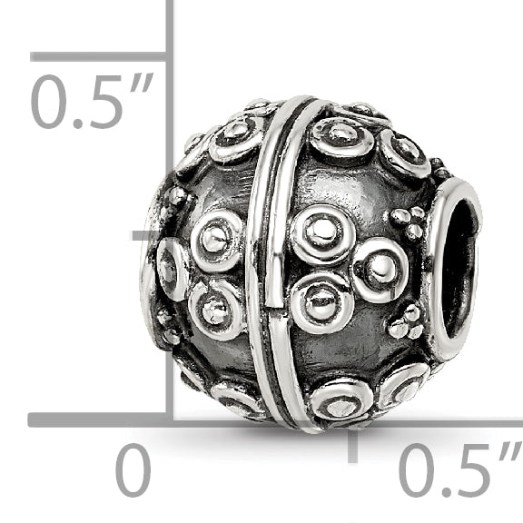 Sterling Silver Reflections Decorative Bali Bead Size: 10.91MM X 10MM