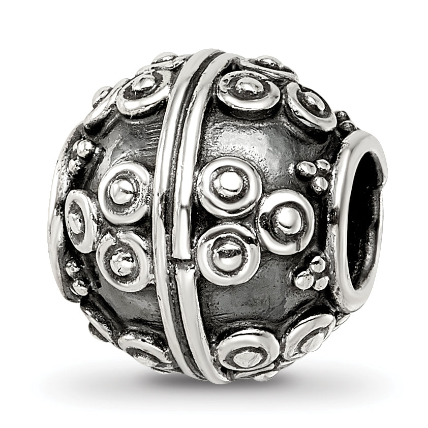 Sterling Silver Reflections Decorative Bali Bead Size: 10.91MM X 10MM