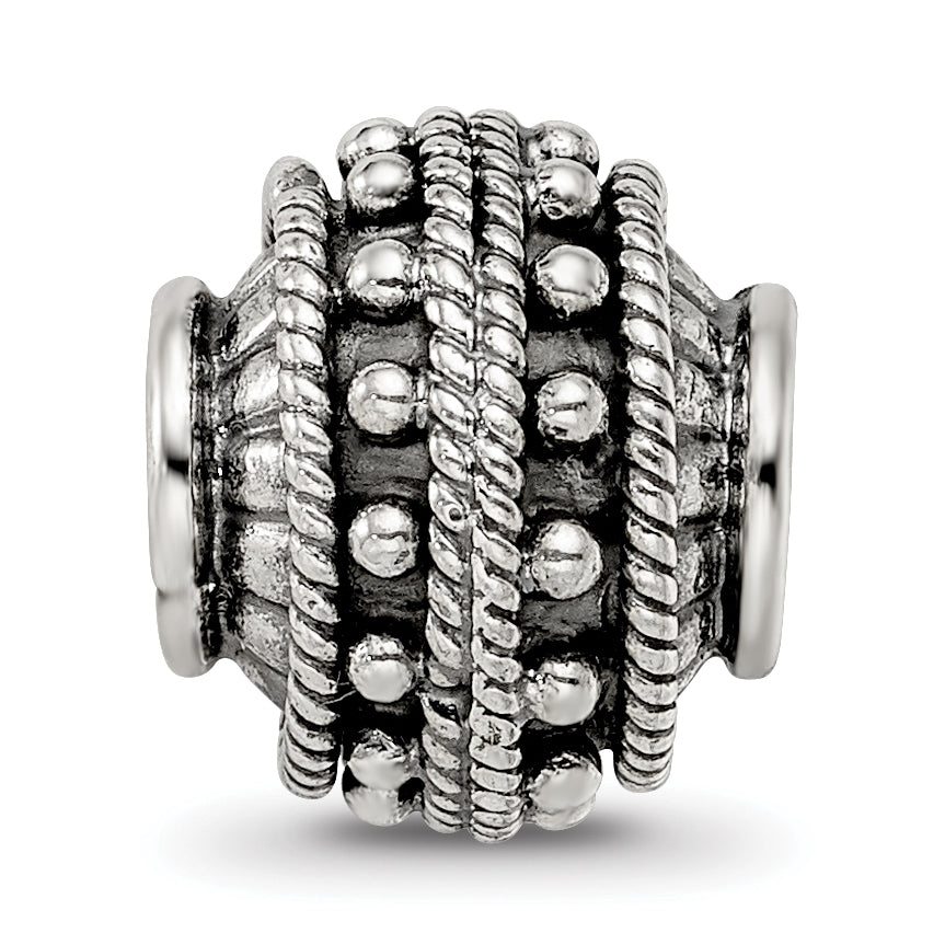 Sterling Silver Reflections Decorative Bali Bead Size: 10.91MM X 10MM