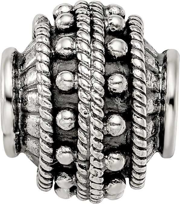 Sterling Silver Reflections Decorative Bali Bead Size: 10.91MM X 10MM
