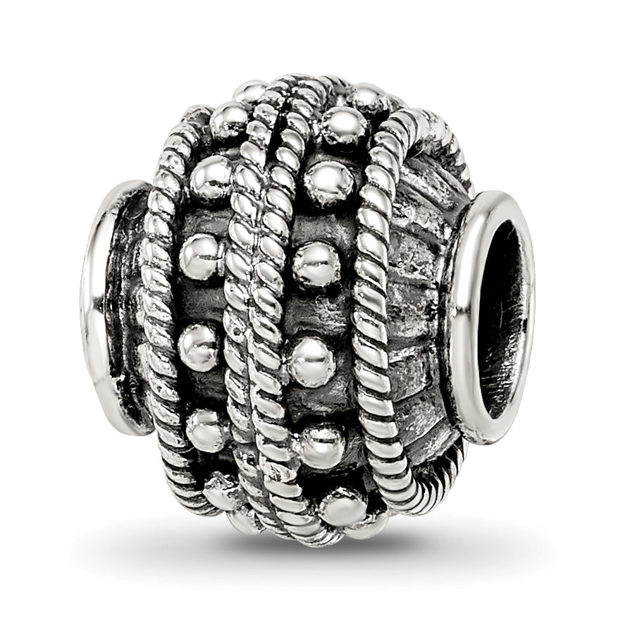 Sterling Silver Reflections Decorative Bali Bead Size: 10.91MM X 10MM