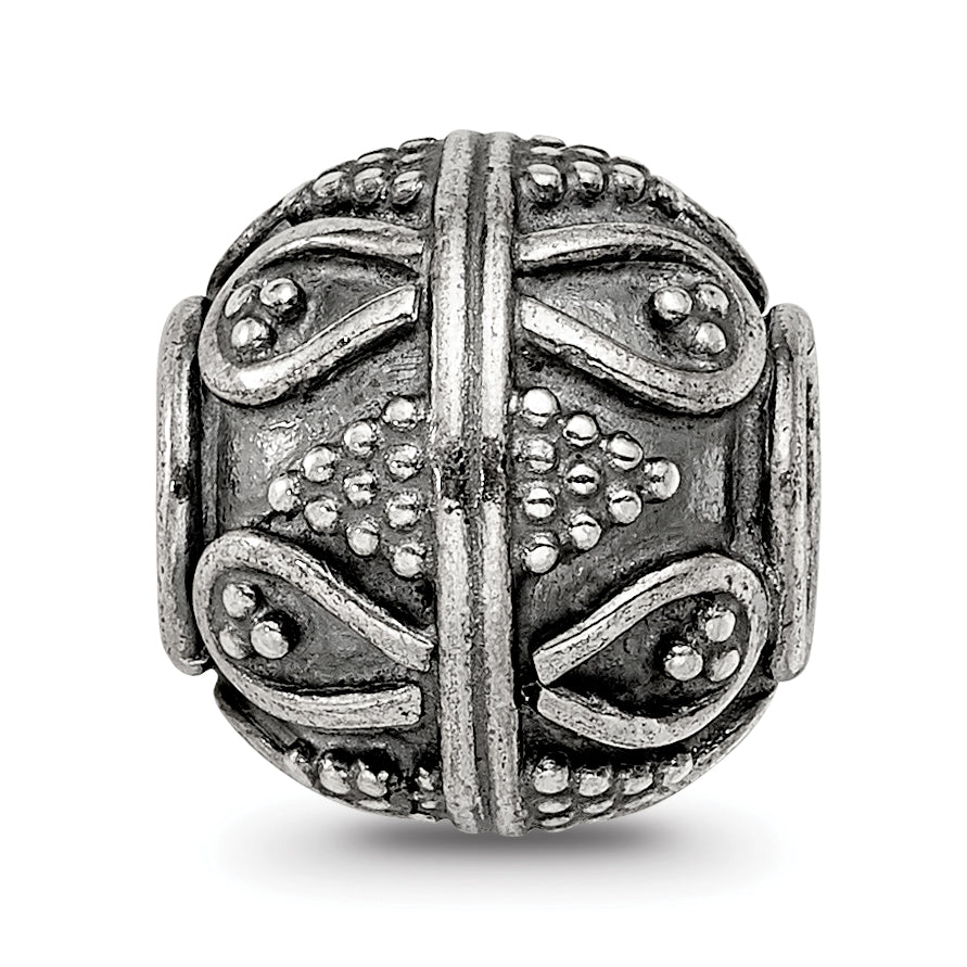 Sterling Silver Reflections Decorative Bali Bead Size: 10.91MM X 10MM