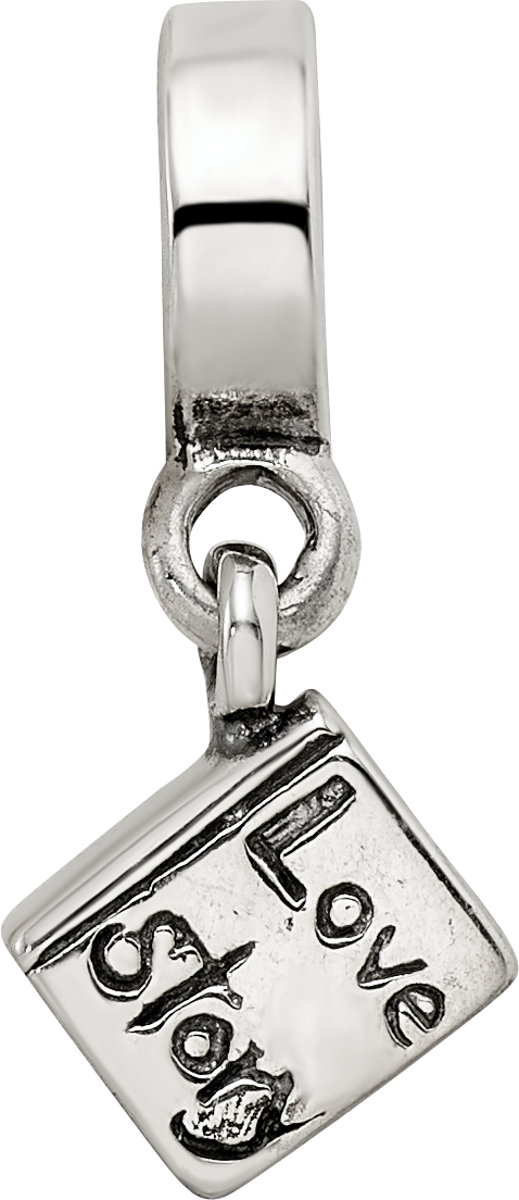 Sterling Silver Reflections Love Story Book Dangle Bead Size: 17.27MM X 3.64MM