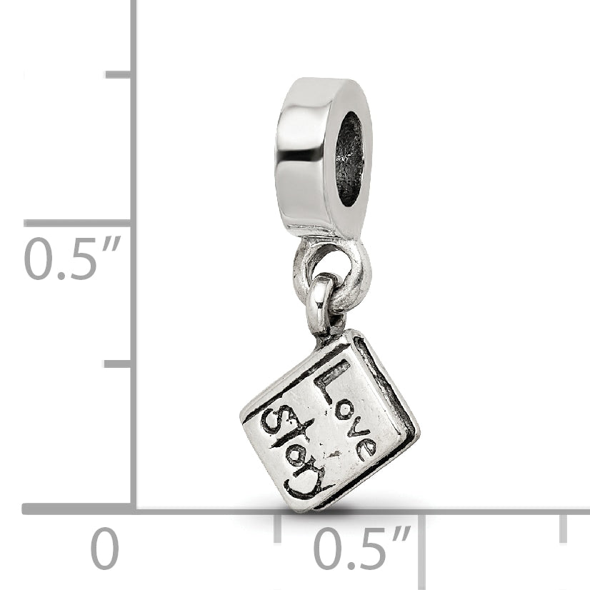 Sterling Silver Reflections Love Story Book Dangle Bead Size: 17.27MM X 3.64MM