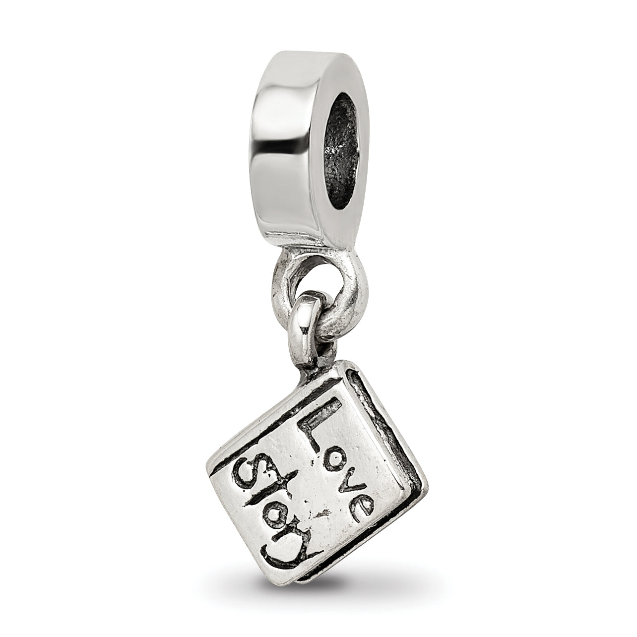 Sterling Silver Reflections Love Story Book Dangle Bead Size: 17.27MM X 3.64MM