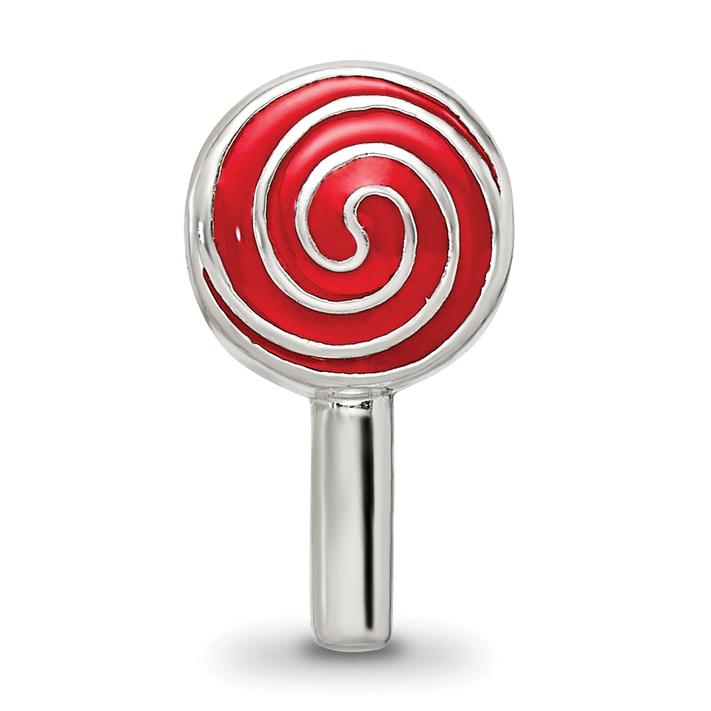 Sterling Silver Reflections Enameled Lollipop Bead Size: 13.64MM X 7.27MM
