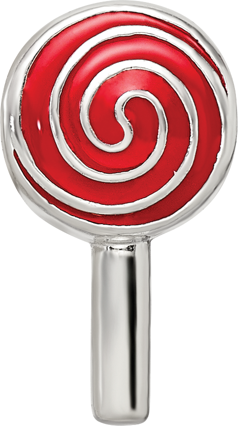 Sterling Silver Reflections Enameled Lollipop Bead Size: 13.64MM X 7.27MM