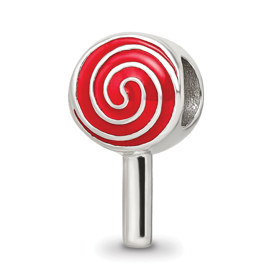 Sterling Silver Reflections Enameled Lollipop Bead Size: 13.64MM X 7.27MM