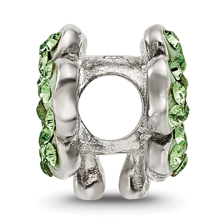 Sterling Silver Reflections Light Green Preciosa Crystal Clover Bead Size: 11.82MM X 9.09MM