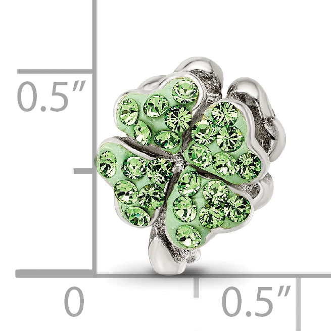 Sterling Silver Reflections Light Green Preciosa Crystal Clover Bead Size: 11.82MM X 9.09MM