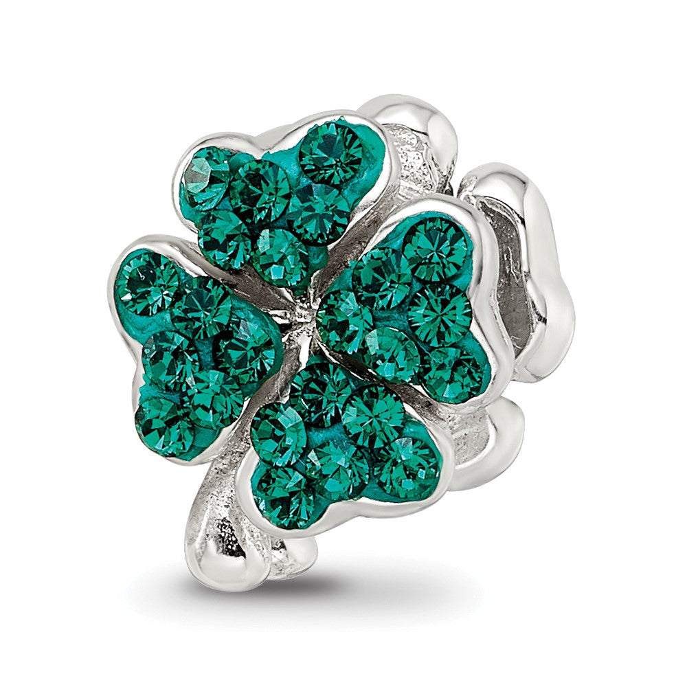 Sterling Silver Reflections Green Preciosa Crystal Clover Bead