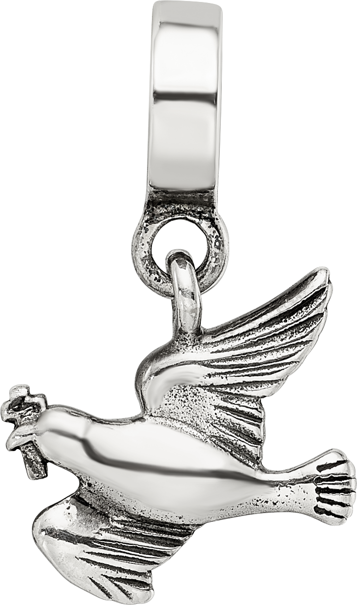 Sterling Silver Reflections Dove Dangle Bead Size: 19.09MM X 11.82MM