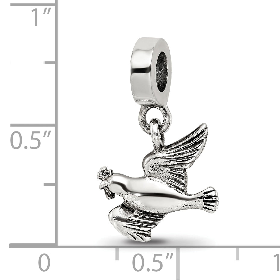 Sterling Silver Reflections Dove Dangle Bead Size: 19.09MM X 11.82MM