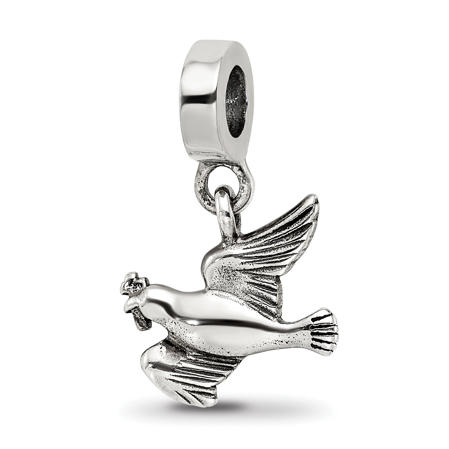 Sterling Silver Reflections Dove Dangle Bead Size: 19.09MM X 11.82MM