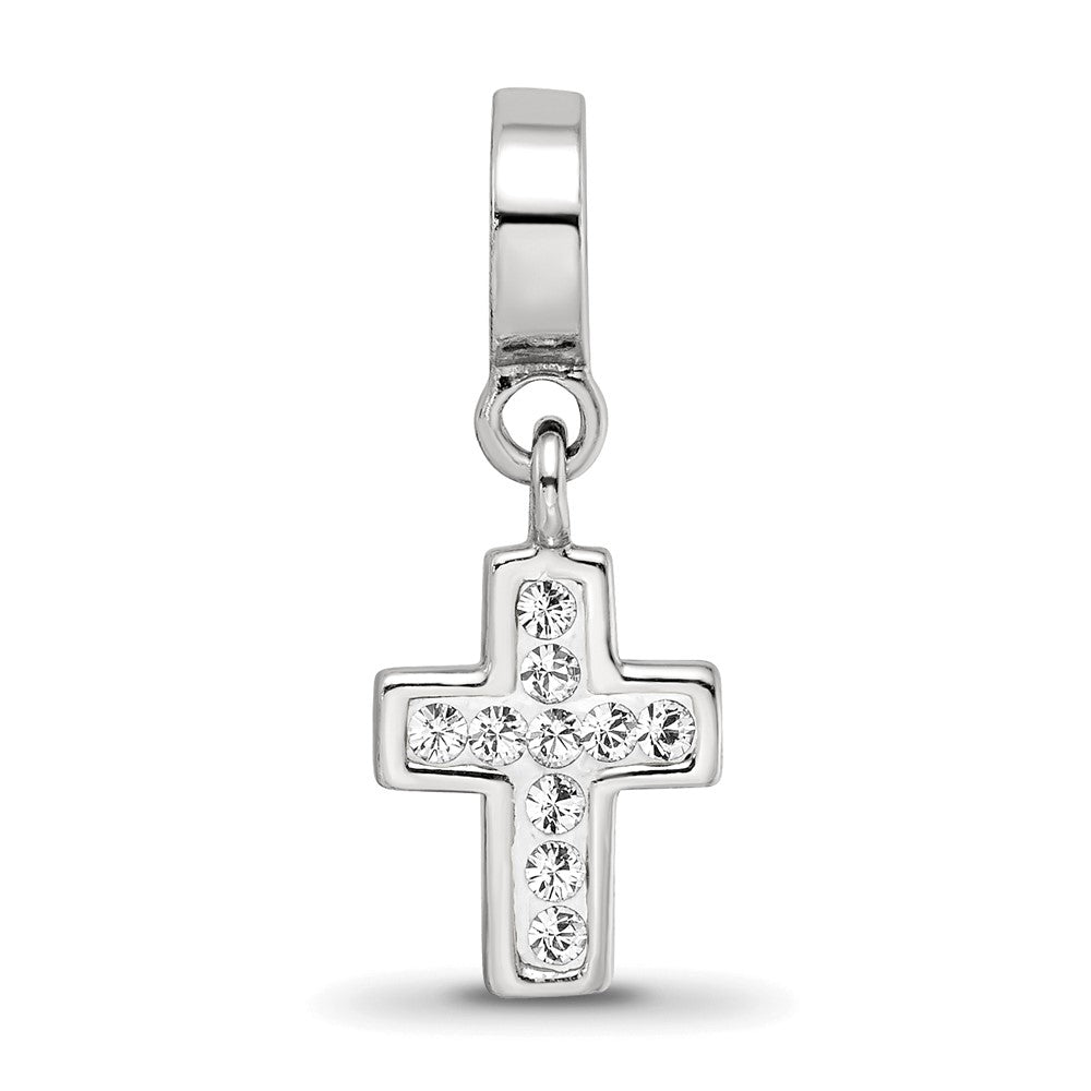 Sterling Silver Reflections Clear Preciosa Crystal Cross Dangle Bead