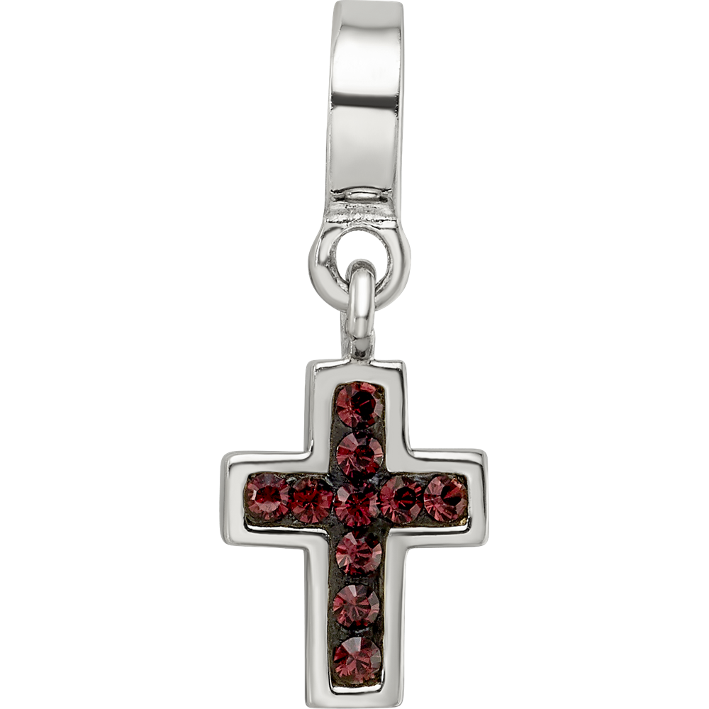 Sterling Silver Reflections Preciosa Crystal Cross Dangle Bead