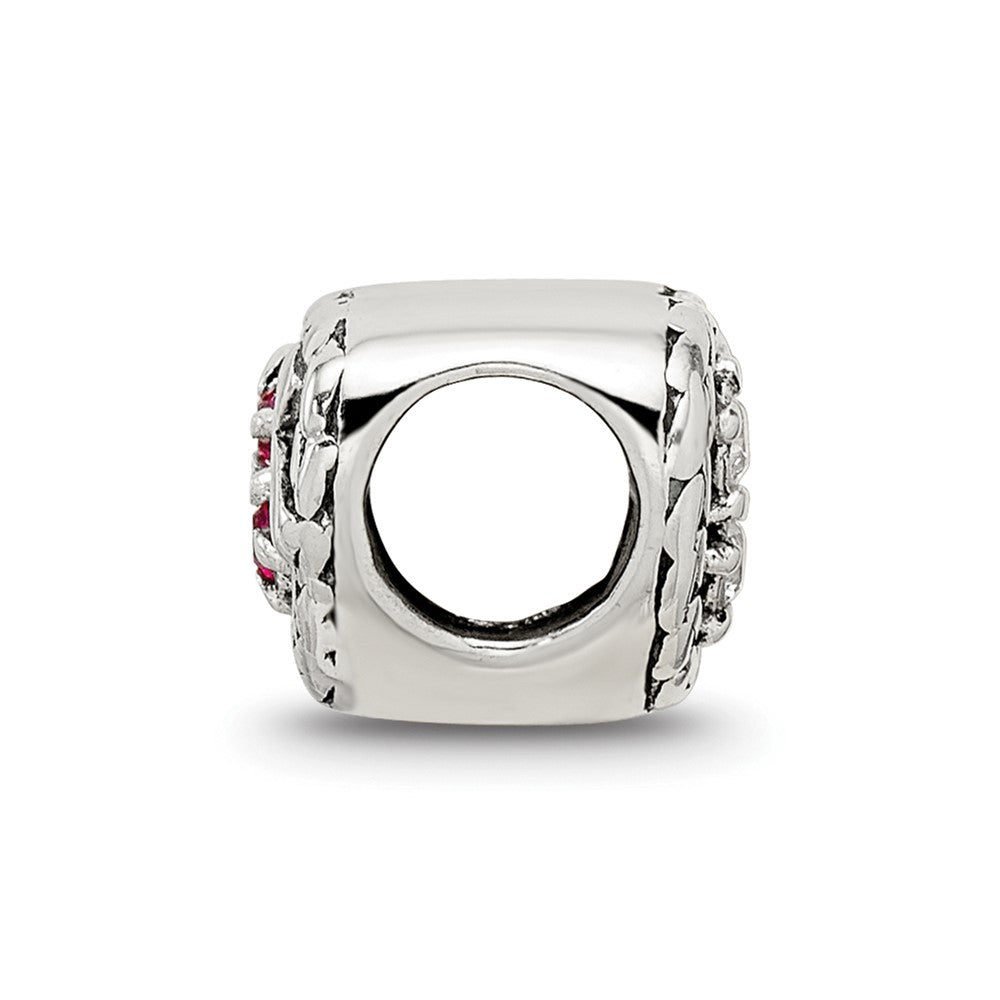 Sterling Silver Reflections CZ and Cross Heart Bead