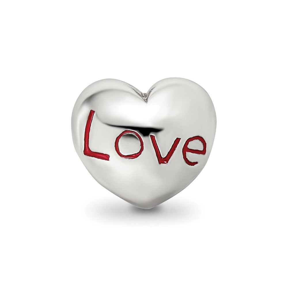 Sterling Silver Reflections Enameled Love Heart Bead