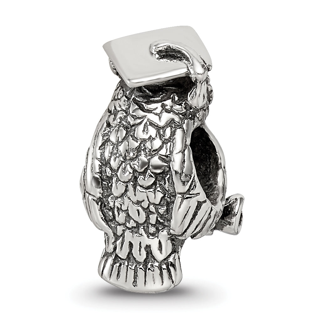 Sterling Silver Reflections Wise Owl Bead Size: 11.82MM X 8.18MM