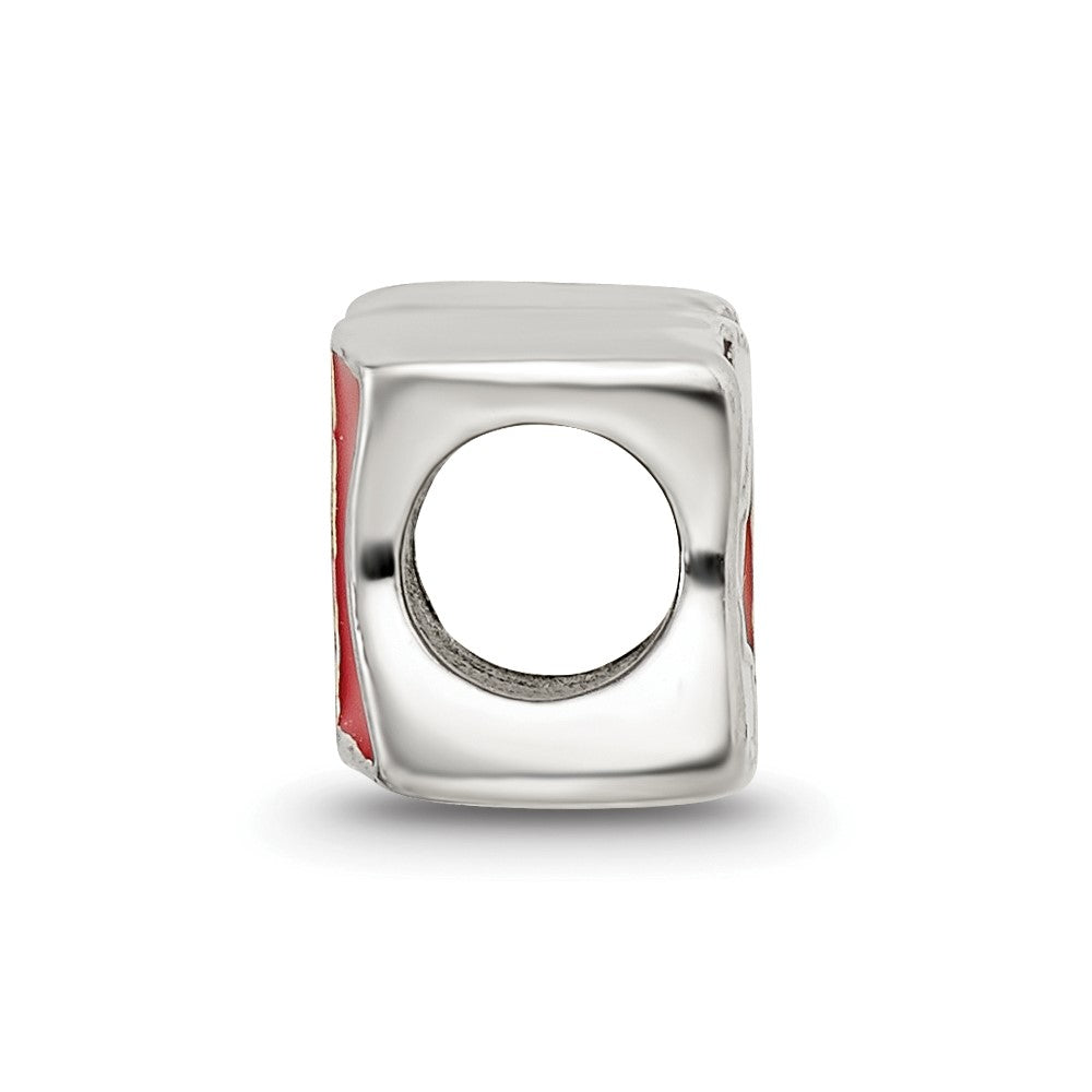 Sterling Silver Reflections Enameled Canada Flag Bead