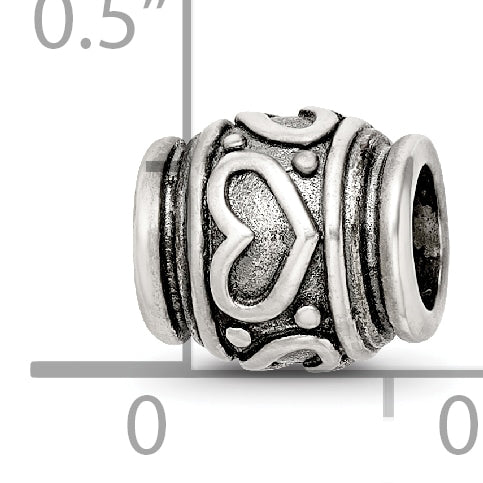 Sterling Silver Reflections Heart Bead Size: 8.18MM X 8.18MM