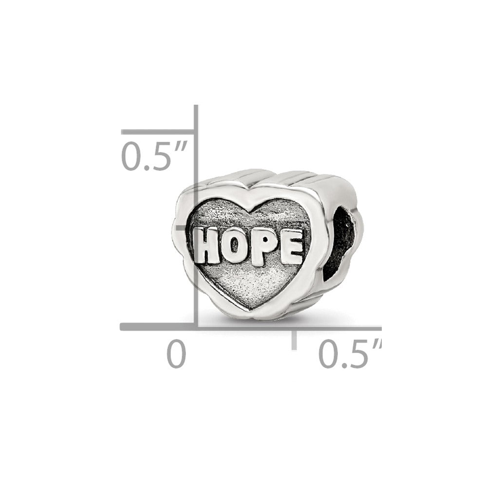 Sterling Silver Reflections Hope Heart Bead