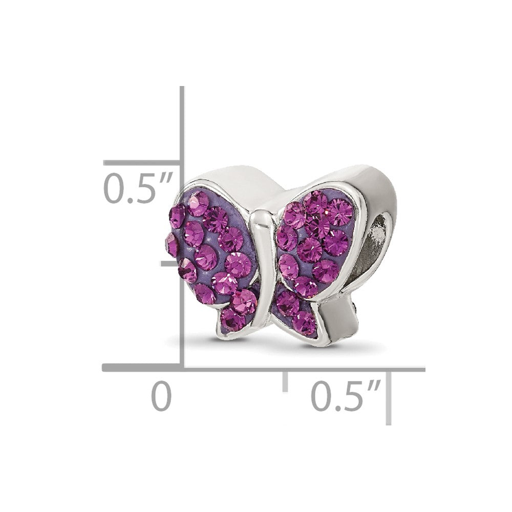 Sterling Silver Reflections Purple Preciosa Crystal Butterfly Bead