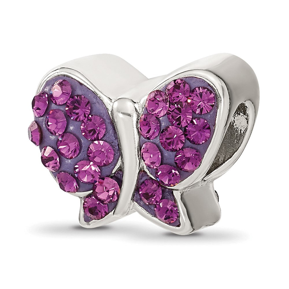 Sterling Silver Reflections Purple Preciosa Crystal Butterfly Bead