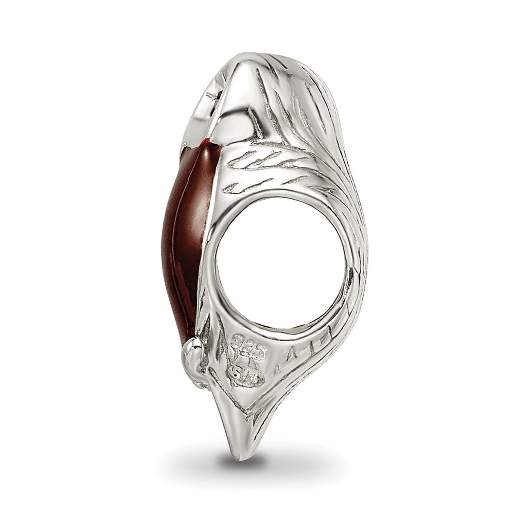 Sterling Silver Reflections Brown Enameled Wise Owl Bead