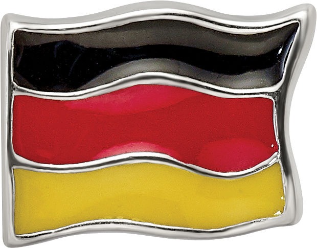 Sterling Silver Reflections Enameled Germany Flag Bead Size: 7.27MM X 10MM