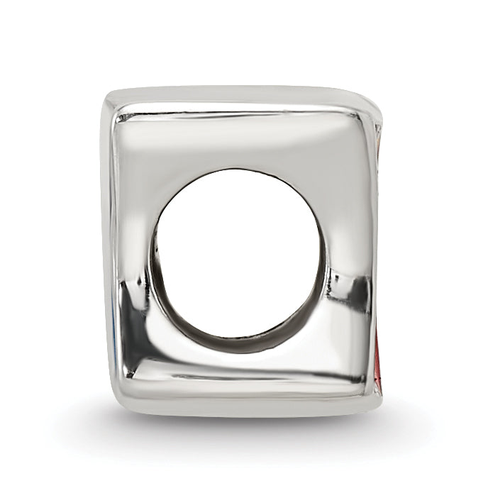 Sterling Silver Reflections Enameled France Flag Bead Size: 7.27MM X 10MM