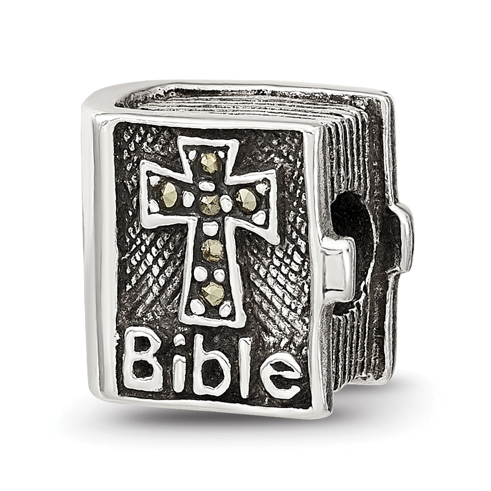 Sterling Silver Reflections Marcasite Cross Bible Bead Size: 10MM X 10MM